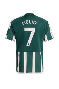 Manchester United Mason Mount #7 Jalkapallovaatteet Vieraspaita 2023-24 Lyhythihainen